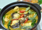 Cá Tầm om chuối đậu